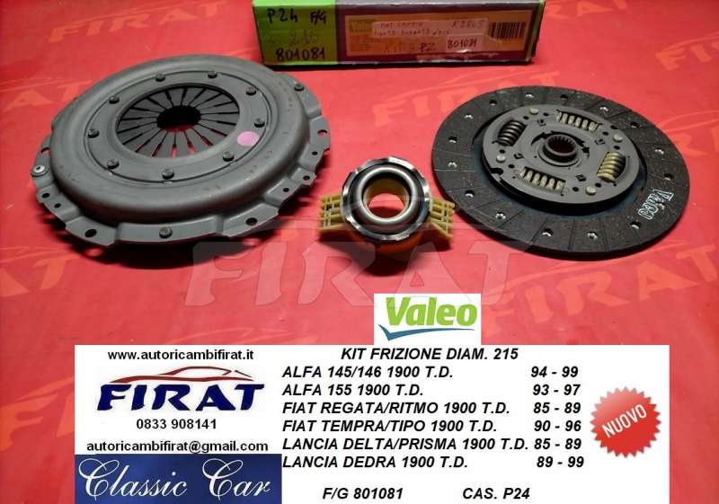 KIT FRIZIONE FIAT TIPO TD-TEMPRATD-DEDRA TD DIAM.215 (801081) - Clicca l'immagine per chiudere